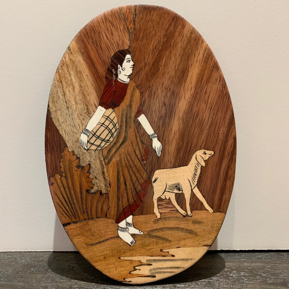 Shepherd w/Sheep Plaque - 6x9